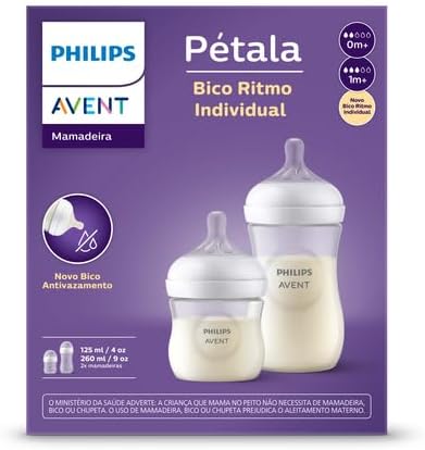 Kit 2 Mamadeiras Pétala 125ml + 260ml transparente