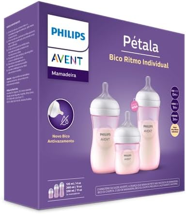 Kit 3 Mamadeiras Pétala Rosa - Philips Avent