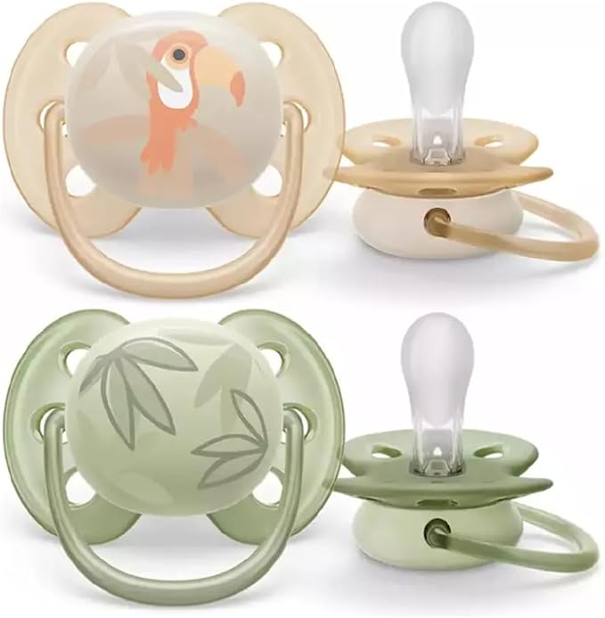 Chupeta Ultra Soft Decorada 0-6 Meses Verde e Bege - Philips Avent