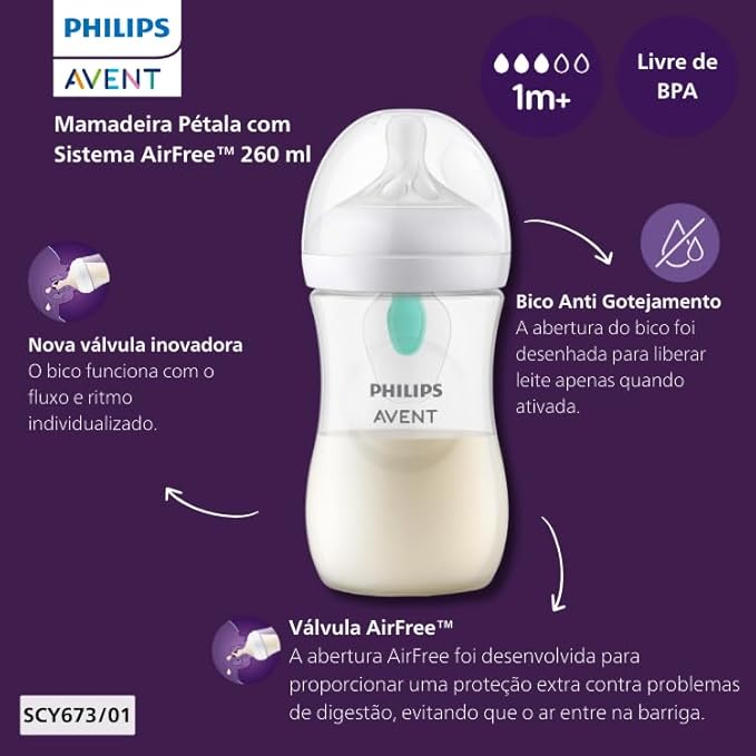 Mamadeira Pétala 260ml 3.0 AirFree - Philips Avent