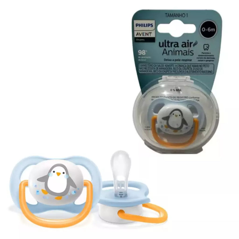 Chupeta Ultra Air 0-6 Meses Azul Pinguim - Philips Avent