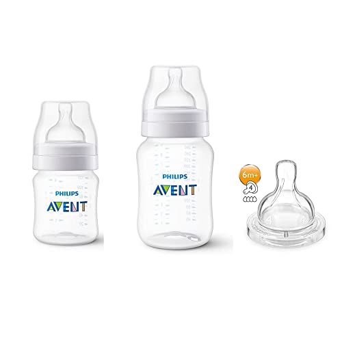 Kit 2 Mamadeiras ANTICOLIC 125ML + 260ML + Bico Extra 6m+ Philips Avent 809/16